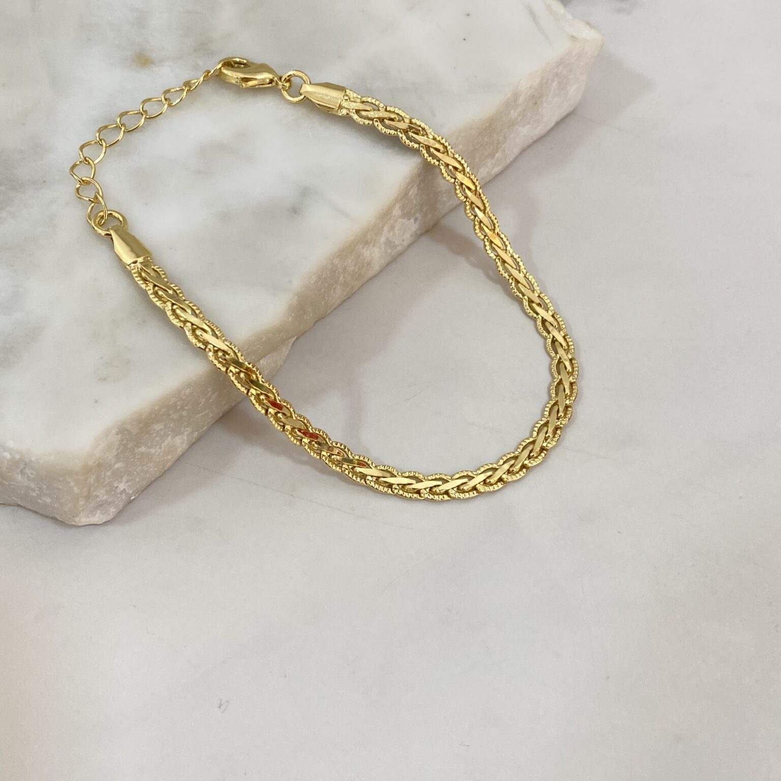 Pulsera cadena trabajada trenzada