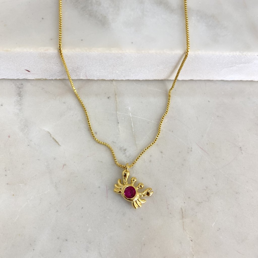 Collar infantil dijes de mar cangrejo