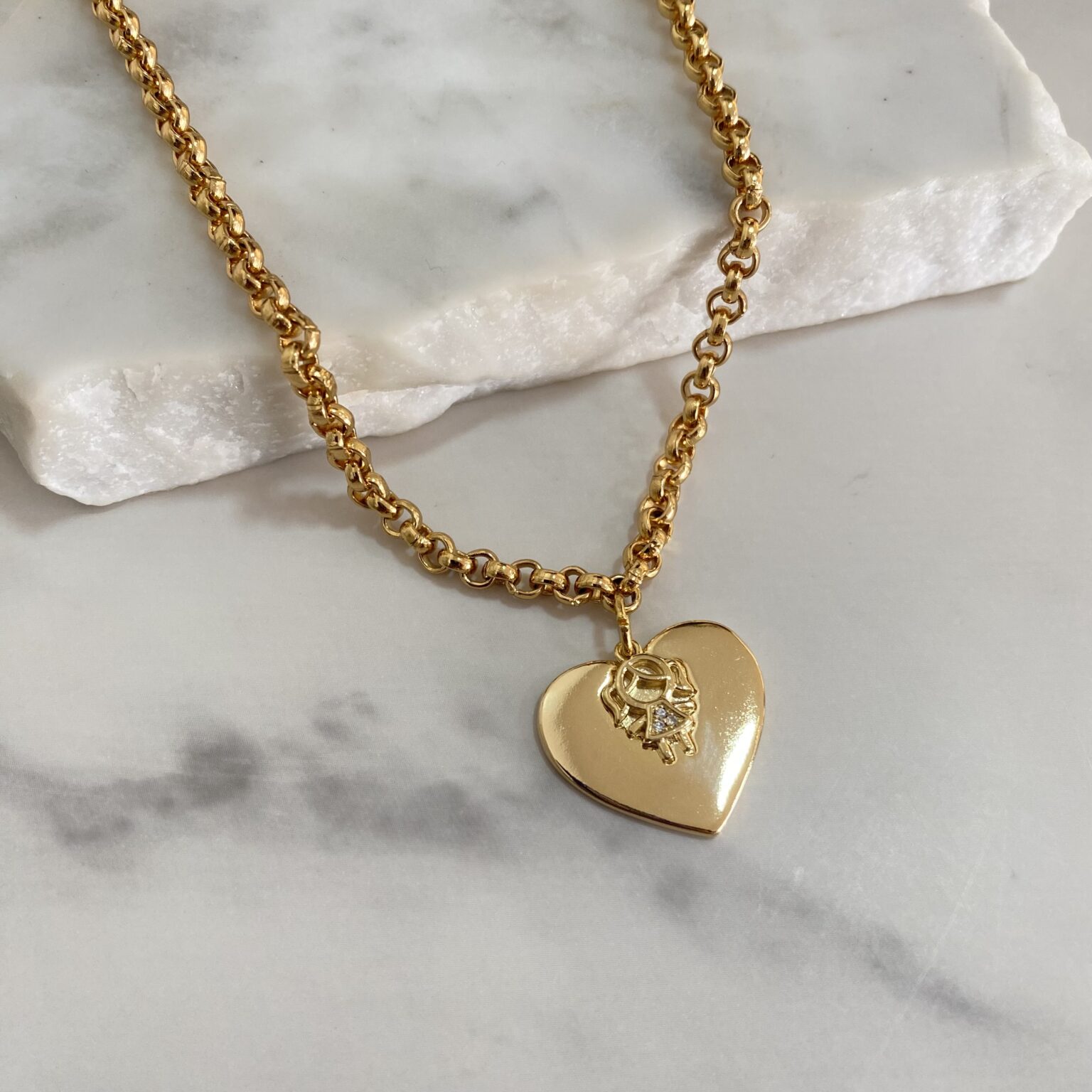 Collar elo PT corazón niña