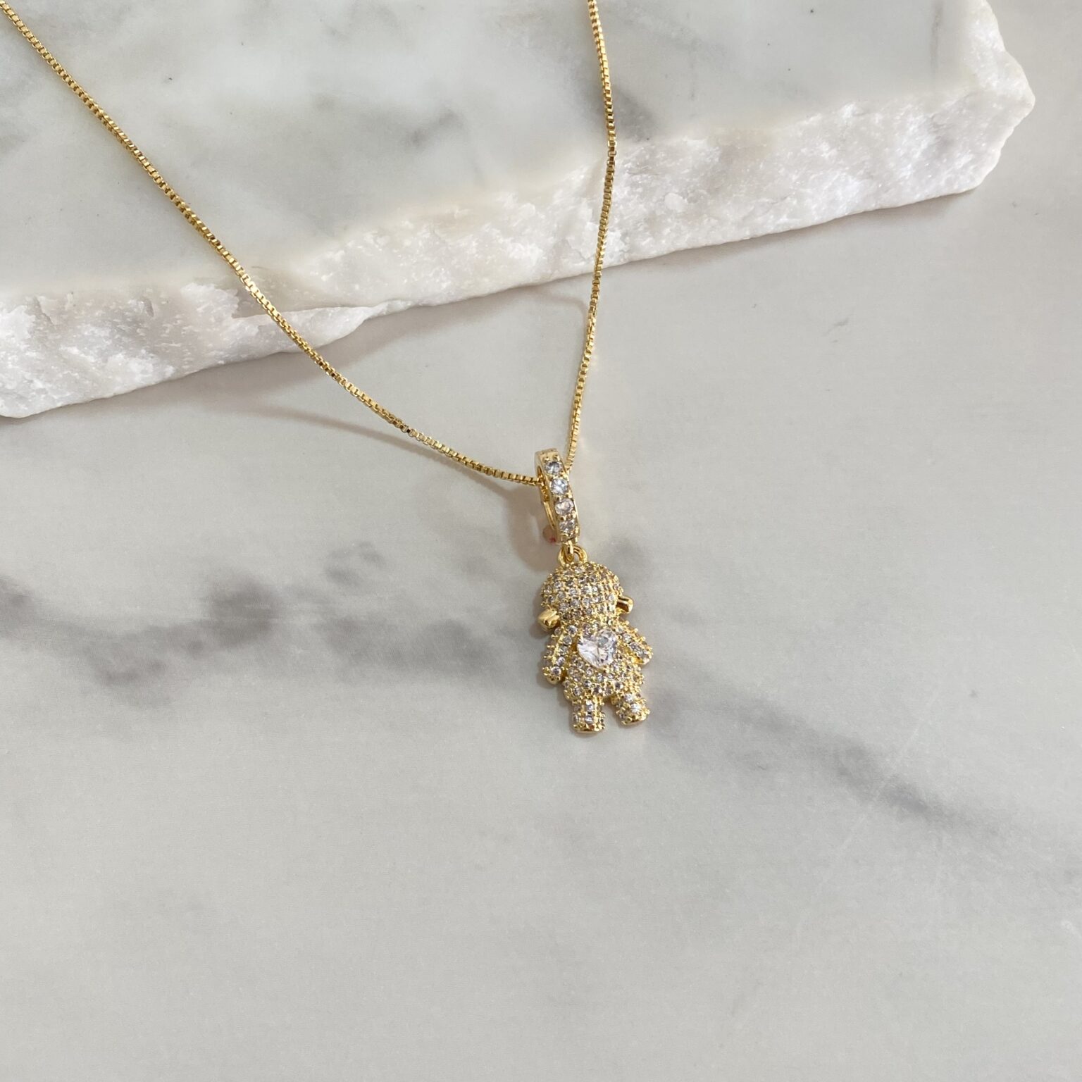 Collar veneziana con dije hijo tachonado lujo/niña