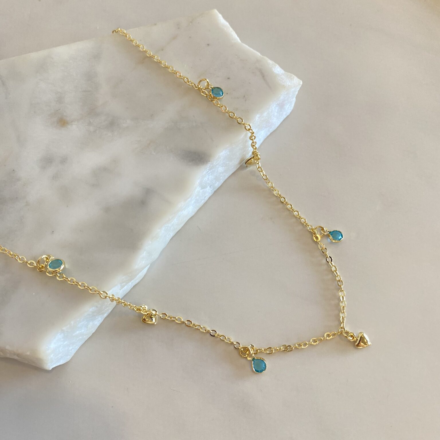 Collar con corazones y p.luz 7635