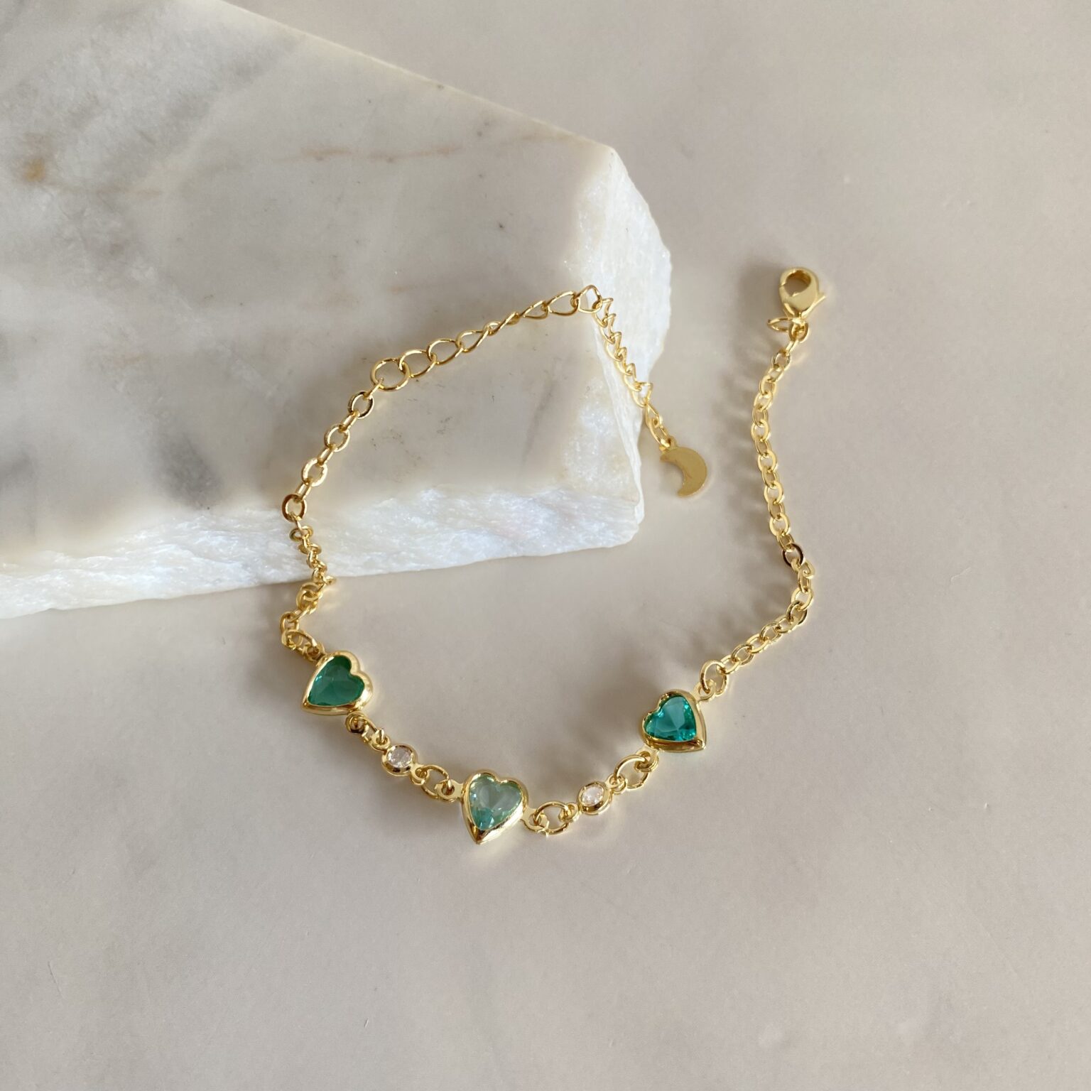 Pulsera tres corazones y dos Puntos 7600