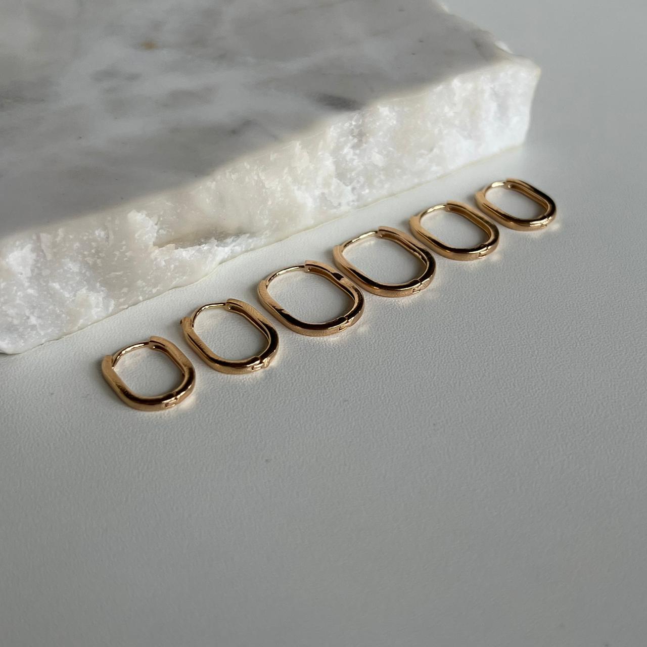 Trio de argollitas ovales PMG lisas 7980