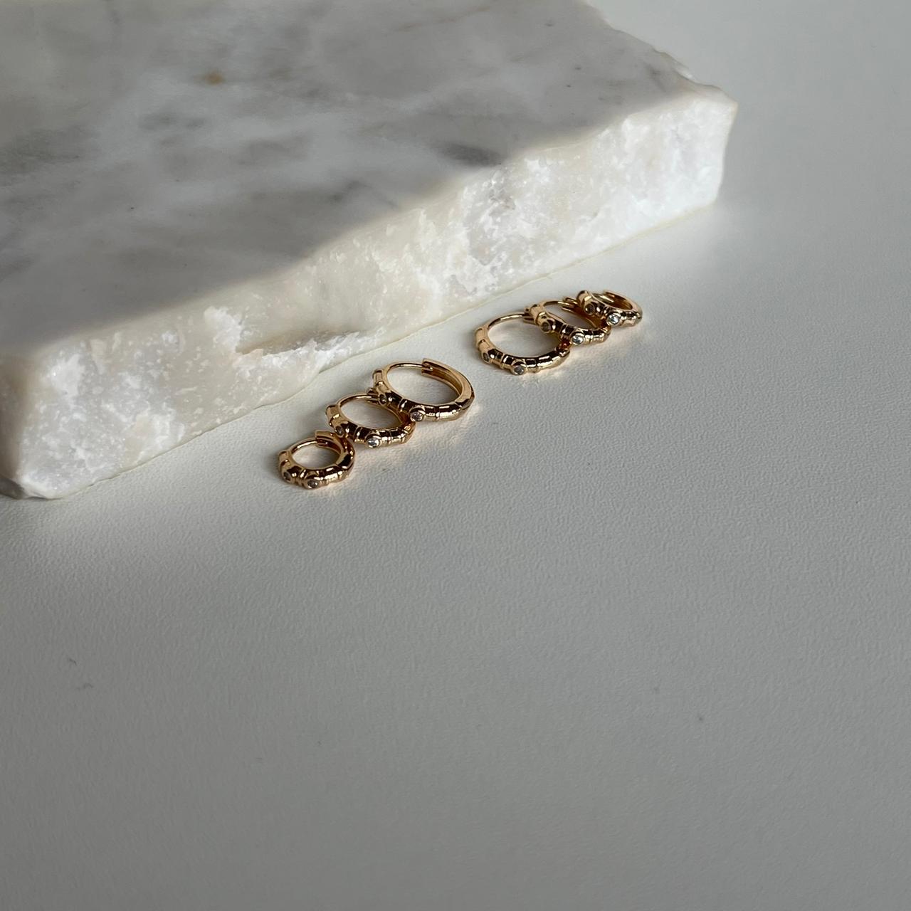 Trio de argollitas dos puntos de luz 7977